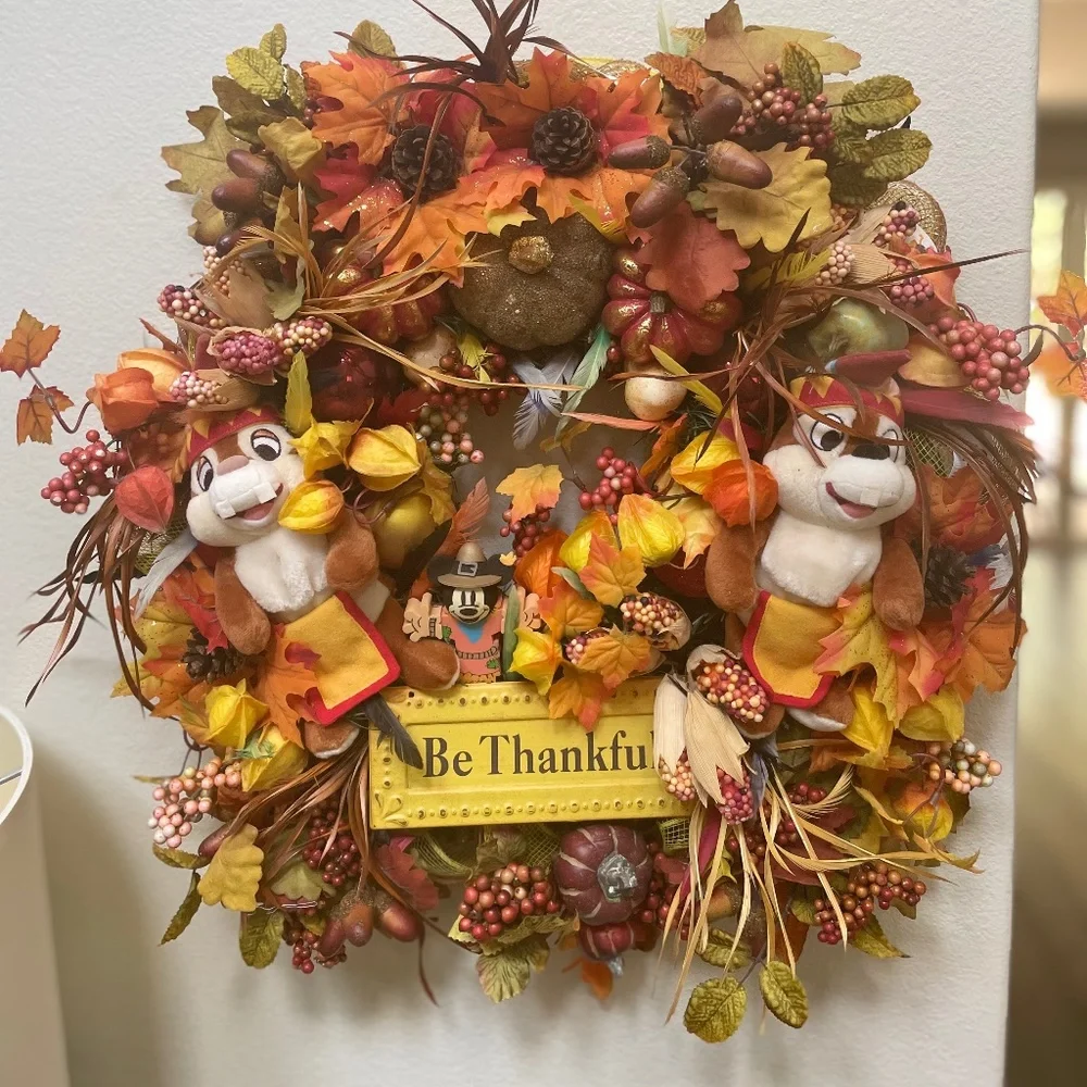 Chip an Dale Thanksgiving/Fall Wreath OOAK!